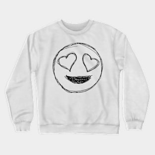 Dark and Gritty Smiley Face with Heart Eyes Crewneck Sweatshirt